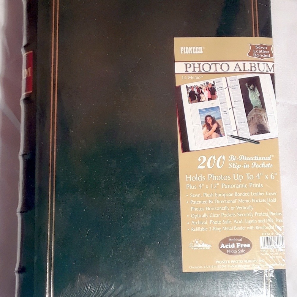 Pioneer Green Leather Pocket Photo Album